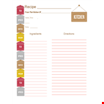 Cookbook Template | Organize Your Kitchen Recipes | Yields Results example document template