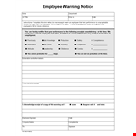 Essential Employee Warning Notice | Prevent Future Dismissals example document template