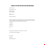 Follow Up Email After Interview example document template