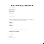 Follow Up Email After Interview example document template 