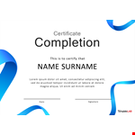 Certificate Completion - Get Certified Today! example document template 