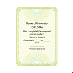 Design Your Own Diploma Template - University Completed example document template