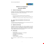 Hr Service Level Agreement Template - Provide Relevant Service example document template