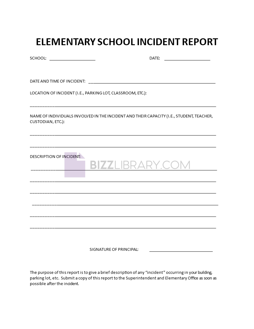 incident report school template