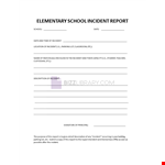 Incident Report School example document template