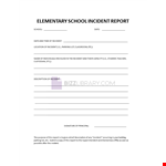 Incident Report School example document template 