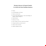 Conference Call Agenda example document template