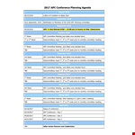 Conference Planning Agenda example document template