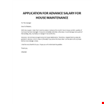 Application for advance salary damaged house example document template