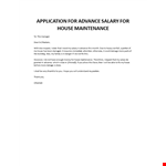 Application for advance salary damaged house example document template 