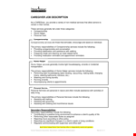 Senior Caregiver Job Description example document template