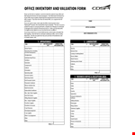 Dental Office Inventory example document template