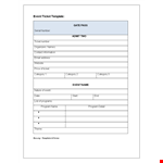 Customize Your Event with our Event Ticket Template – Easy, Professional & Eye-catching example document template