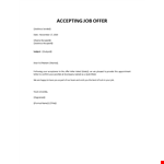 Accepting Job Offer Letter example document template