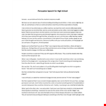 Persuasive Speech example document template