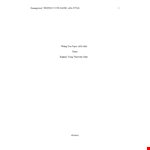 Writing Your Paper Apa example document template 
