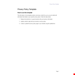 Privacy Policy Template example document template