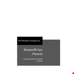 Nonprofit Succession Planning Template example document template