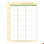 Weekly Meal Plan Template for an Organized Home | Breakfast Ideas example document template