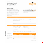 Employee Payroll Deduction Template example document template