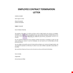 Employee Contract Termination Template example document template 