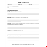 Create SMART Goals Easily with Our Specific Goal Setting Template example document template