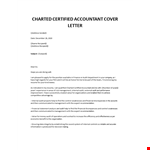 Charted Certified Accountant Cover Letter example document template