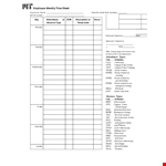 Employee Weekly Time Sheet Template example document template