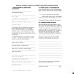 Medical Durable Power Of Attorney example document template