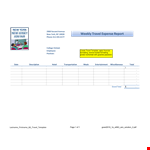 Weekly Travel Expense Report example document template