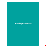 Marriage Contract Template for Divorce, Marriage, and Husband example document template