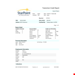 Free Transunion Credit Report example document template
