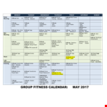 Power up your workouts with our Group Fitness Calendar example document template