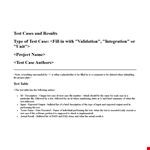 Test Case Template: Number, Table, Total Cases - Download Now example document template