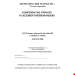 Private Placement Memorandum Template for Company | Business Stock example document template 