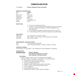 Finance Controller Resume Template example document template