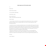 Sales Agreement Termination Letter example document template