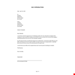 Self Introduction Letter example document template