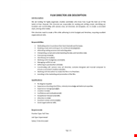 Film Director Job Description example document template