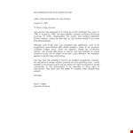 Free Recommendation Letter Template from Manager | August Johnson Showed example document template 