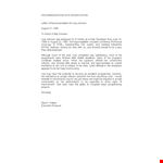 Free Recommendation Letter Template from Manager | August Johnson Showed example document template