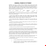 General Power Of Attorney Legal Form example document template