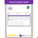 Project Quality Sheet example document template