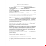 General Photography Contract example document template