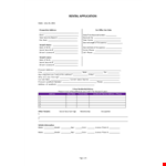 Rental Application Template Form example document template