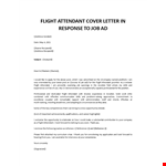 Flight Attendant cover letter  example document template