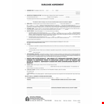 Sublease Agreement Template for Tenants and Subtenants | Landlord Security Deposit example document template