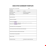 Executive Summary Form Template example document template