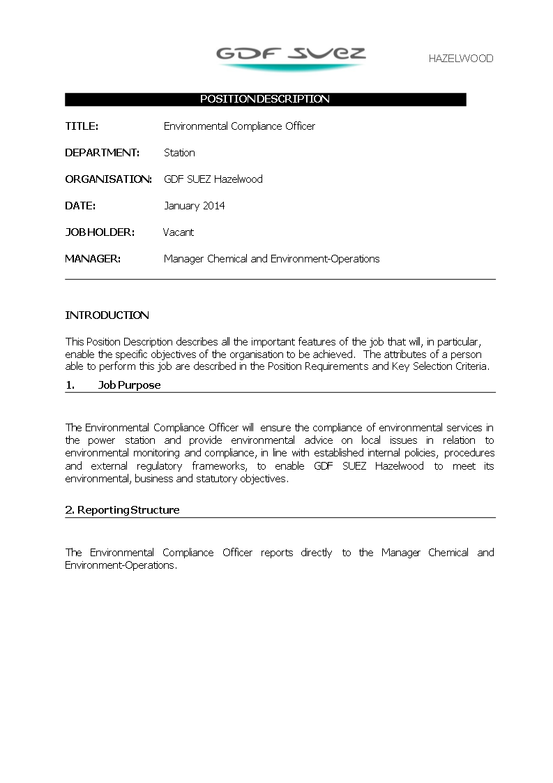 environmental-compliance-officer-job-description