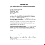 Government and Local Working - Free Letter of Transmittal Template example document template